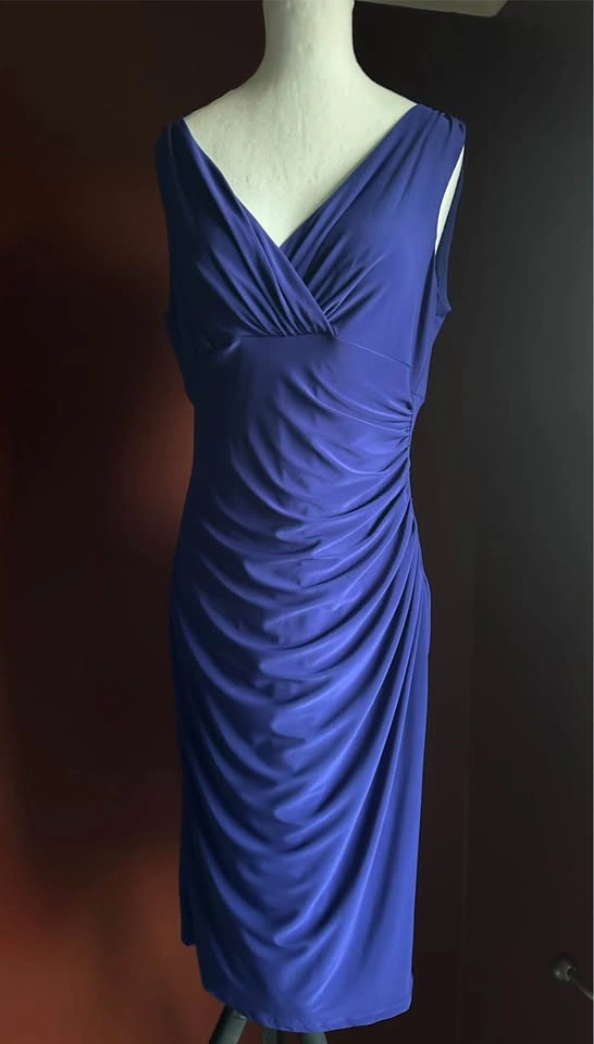 Lauren Ralph Lauren Royal Blue Ruched Cocktail Dress Size 4