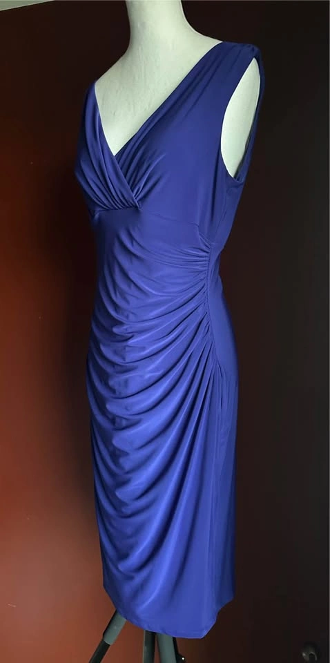 Lauren Ralph Lauren Royal Blue Ruched Cocktail Dress Size 4 - photo 2