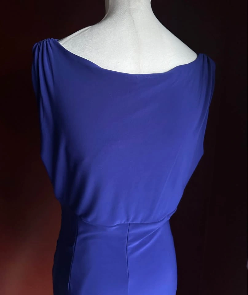 Lauren Ralph Lauren Royal Blue Ruched Cocktail Dress Size 4 - photo 3