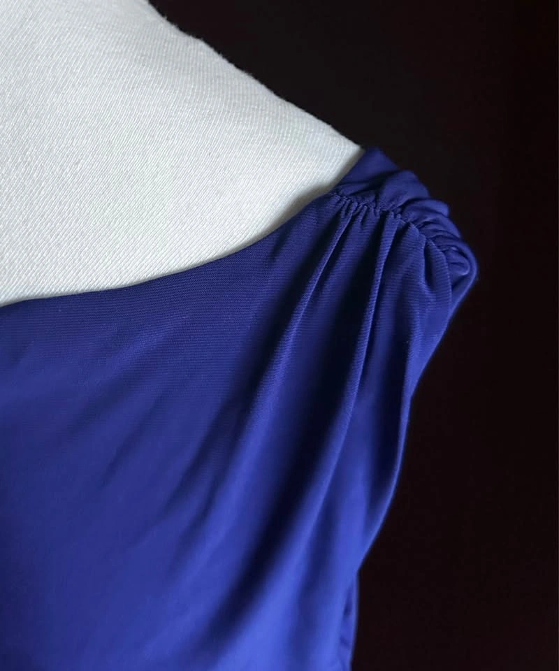 Lauren Ralph Lauren Royal Blue Ruched Cocktail Dress Size 4 - photo 5