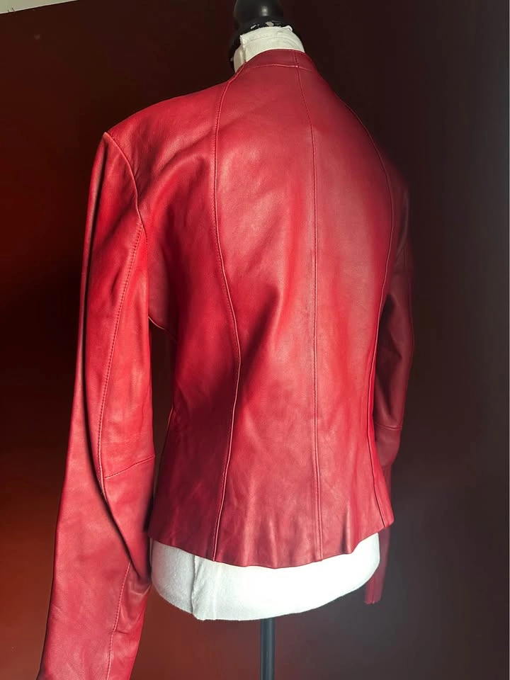 Y2K Genuine Leather Jacket - Canadian Design - Red XS - photo 3