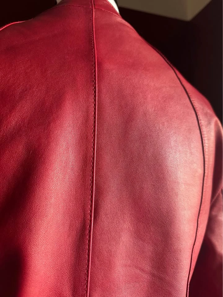 Y2K Genuine Leather Jacket - Canadian Design - Red XS - photo 4