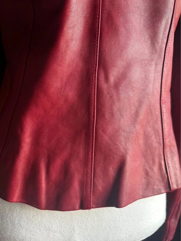 Y2K Genuine Leather Jacket - Canadian Design - Red XS - photo 5