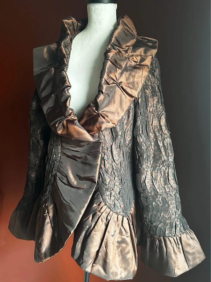 Avant Garde Ruched Jacket | Gothic Lagenlook Statement Coat XL - photo 3