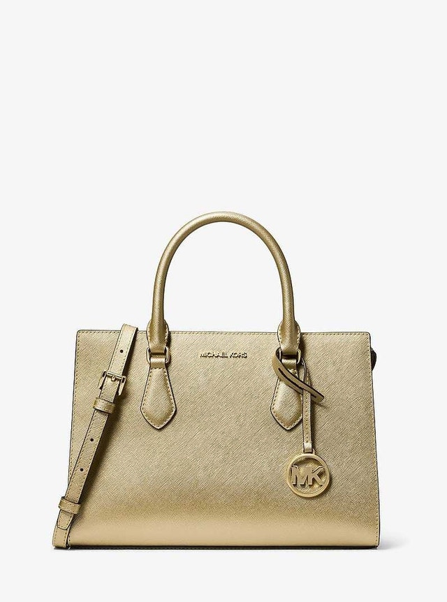 Michael Kors Sheila Medium Metallic Satchel