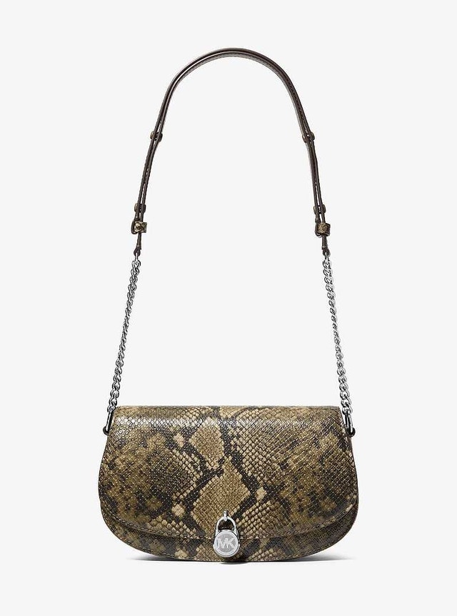 Michael Kors Mila Medium Snake Embossed Messenger Bag