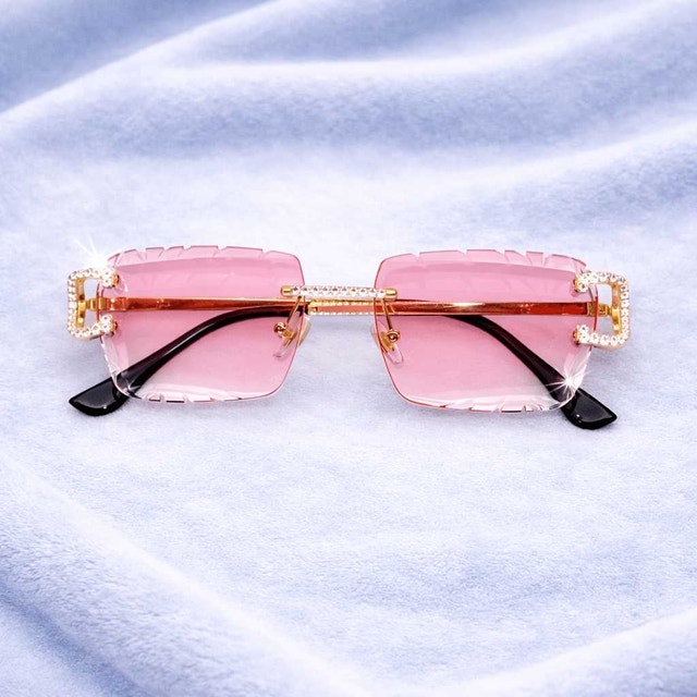 Red Iced Out Designer Glasses - photo 2