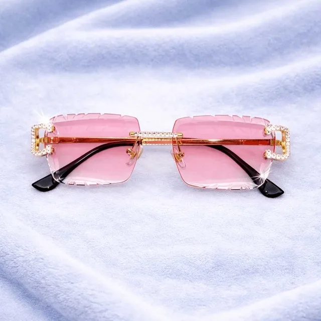 Red Iced Out Designer Glasses - photo 2