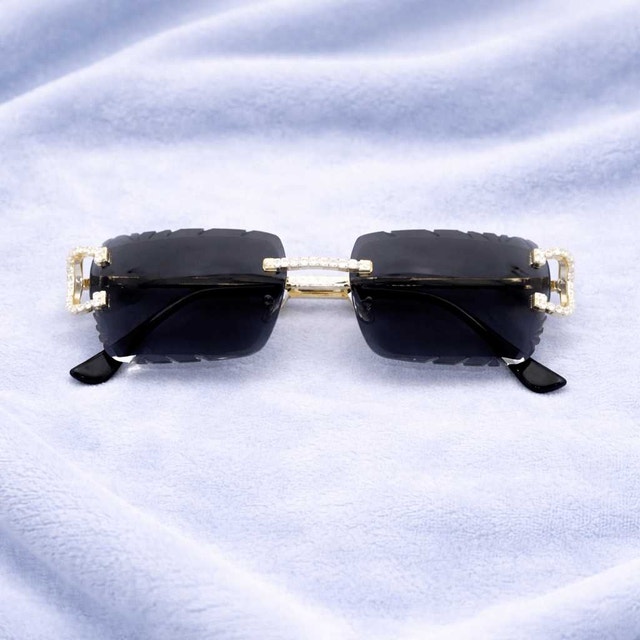 Black Iced Out Designer Glasses - photo 2