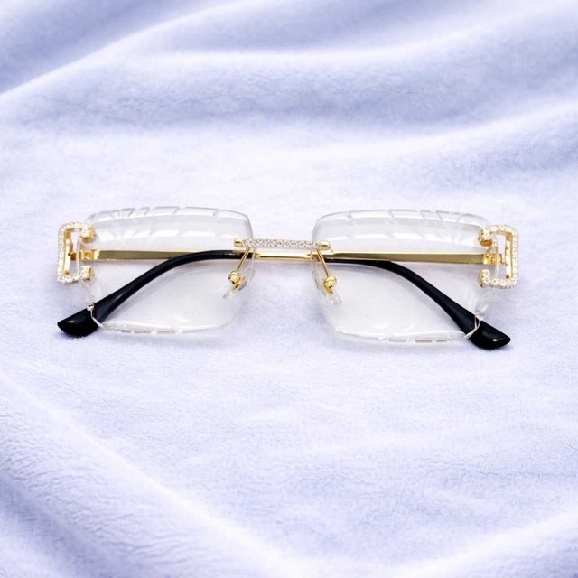 Clear Iced Out Designer Glasses - photo 3