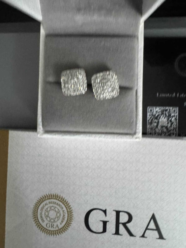 11mm Square Moissanite Earrings - photo 3