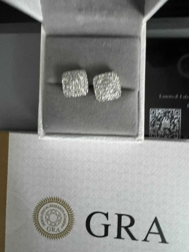 11mm Square Moissanite Earrings - photo 3