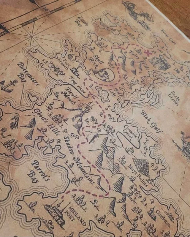 Pirate map and ship poster. $10 each