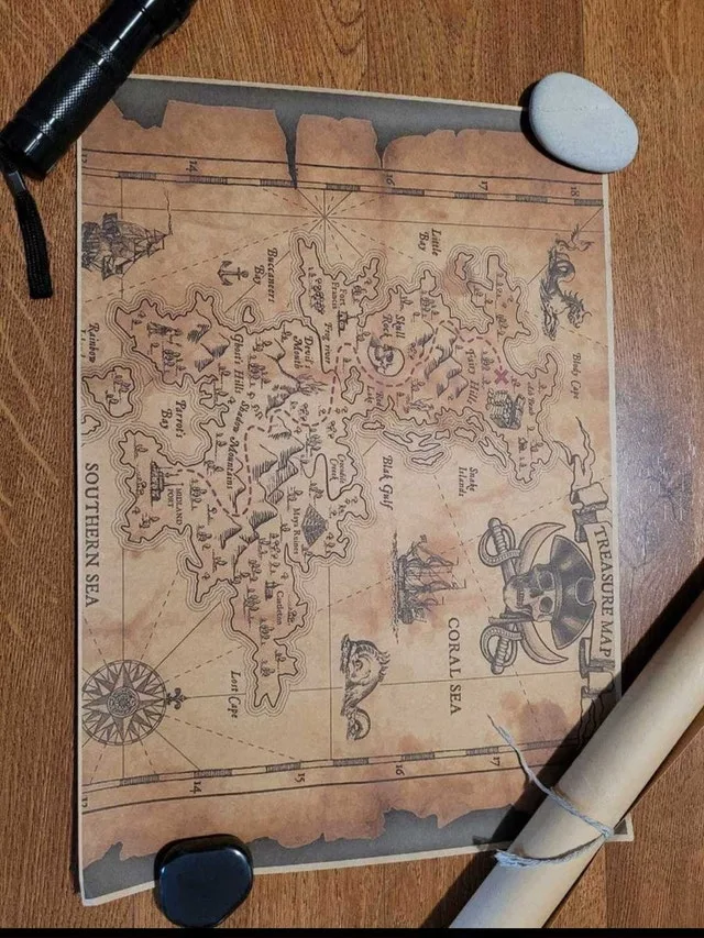Pirate map and ship poster. $10 each - photo 2