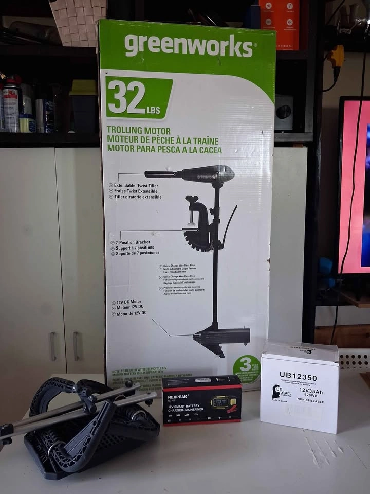 Greenworks 32 LBS Trolling Motor Kit w/ Battery & Charger - photo 2