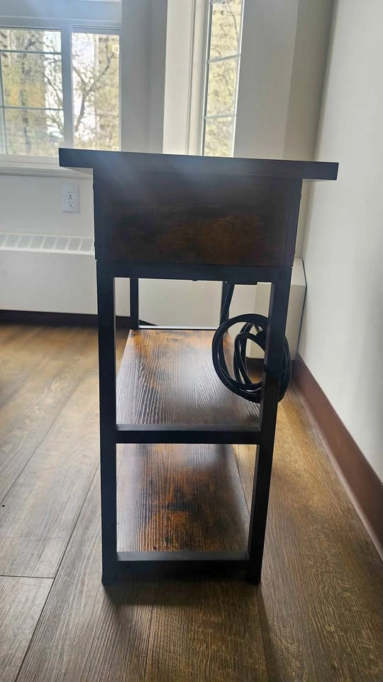 Rustic Lift Top Side Table w/ Charging Station