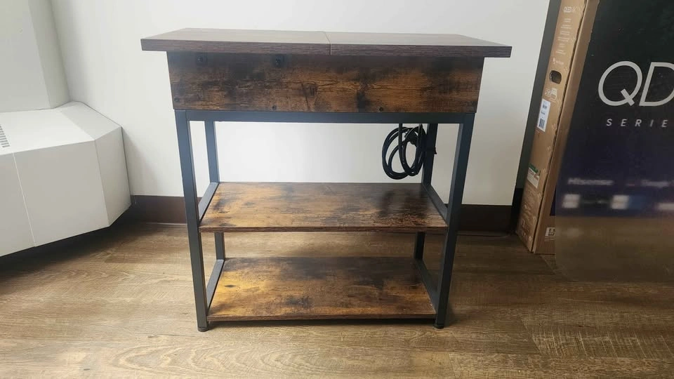 Rustic Lift Top Side Table w/ Charging Station - photo 2