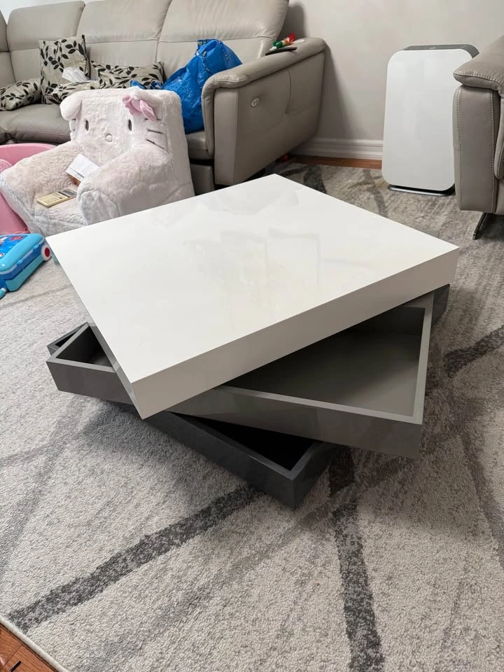 3-tone swivel coffee table with storage - photo 4