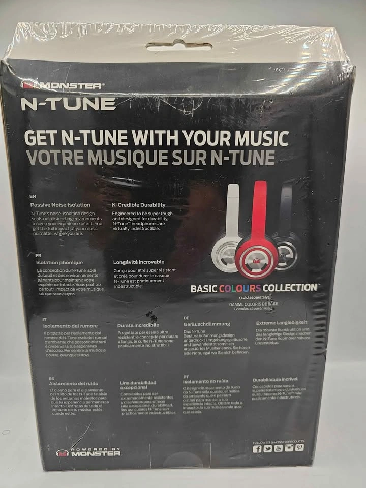 New Monster N-Tune Headphones with Mic - Matte Black - photo 2