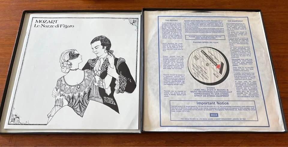 Vintage Mozart: Le Nozze di Figaro Vinyl 3-LPs Box Set. Decca UK - photo 3
