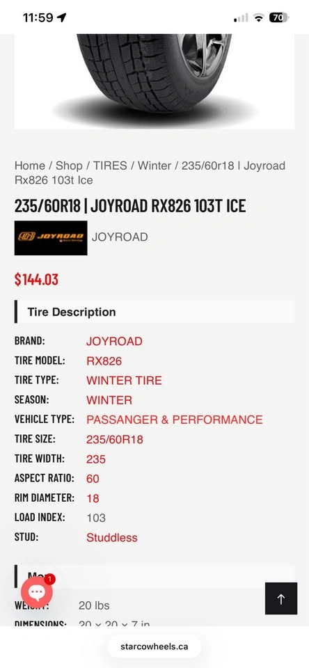 Winter tires 235/60R18 - photo 4
