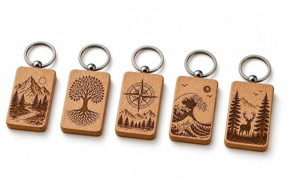 🔥 Custom Engraved Wooden Keychains – Made Just for You 🇨🇦