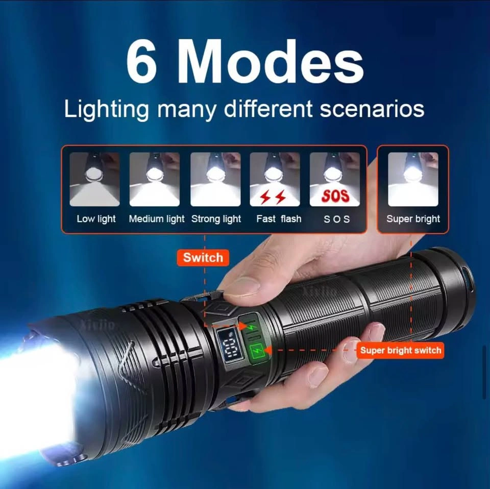 Powerful LED Flashlight USB Rechargeable Tactical Torch - photo 2