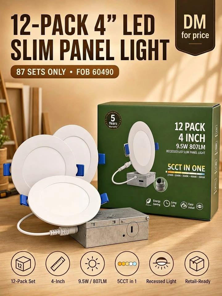 12-PACK 4" LED SLIM PANEL LIGHT