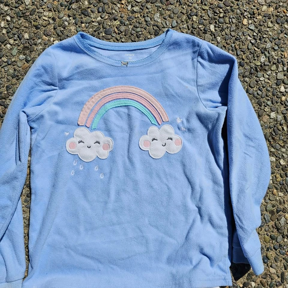 Carter's 12 month PJs Rainbow Cloud Fleece Pajama Set - photo 2