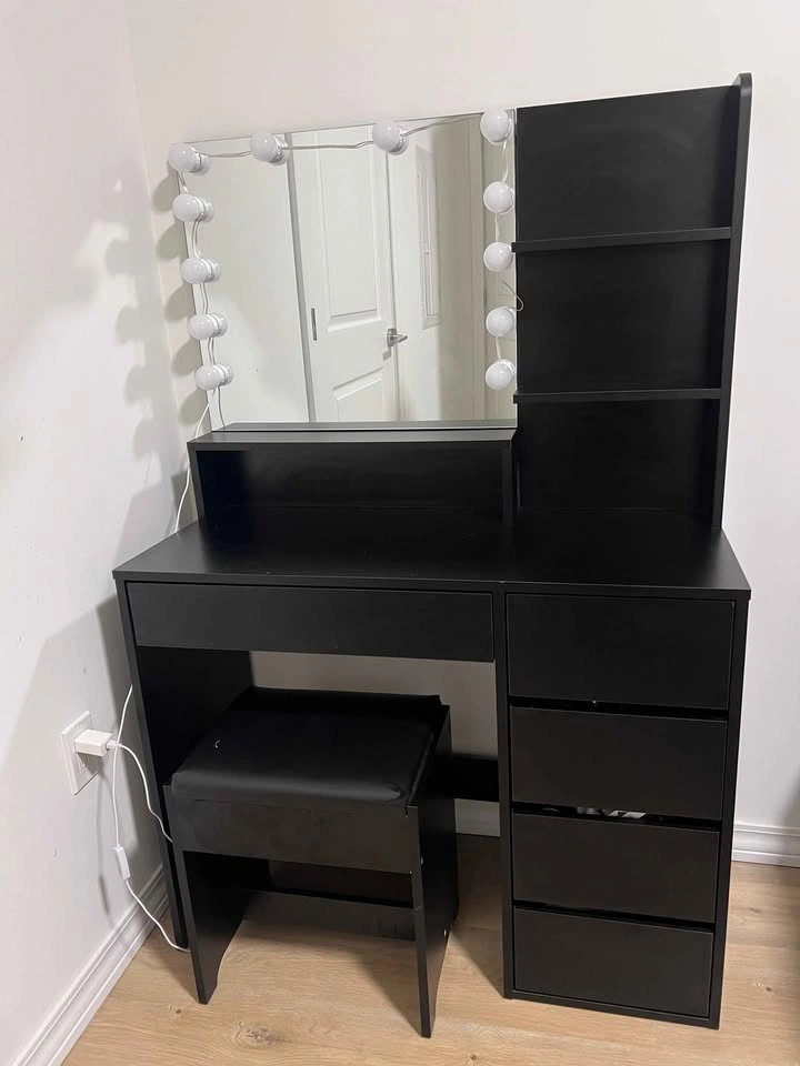 Rosh Makeup Vanity Desk Set with Light & Stool - photo 2