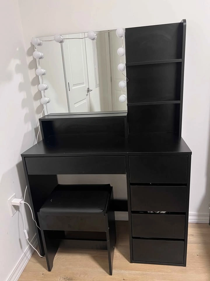 Rosh Makeup Vanity Desk Set with Light & Stool - photo 3