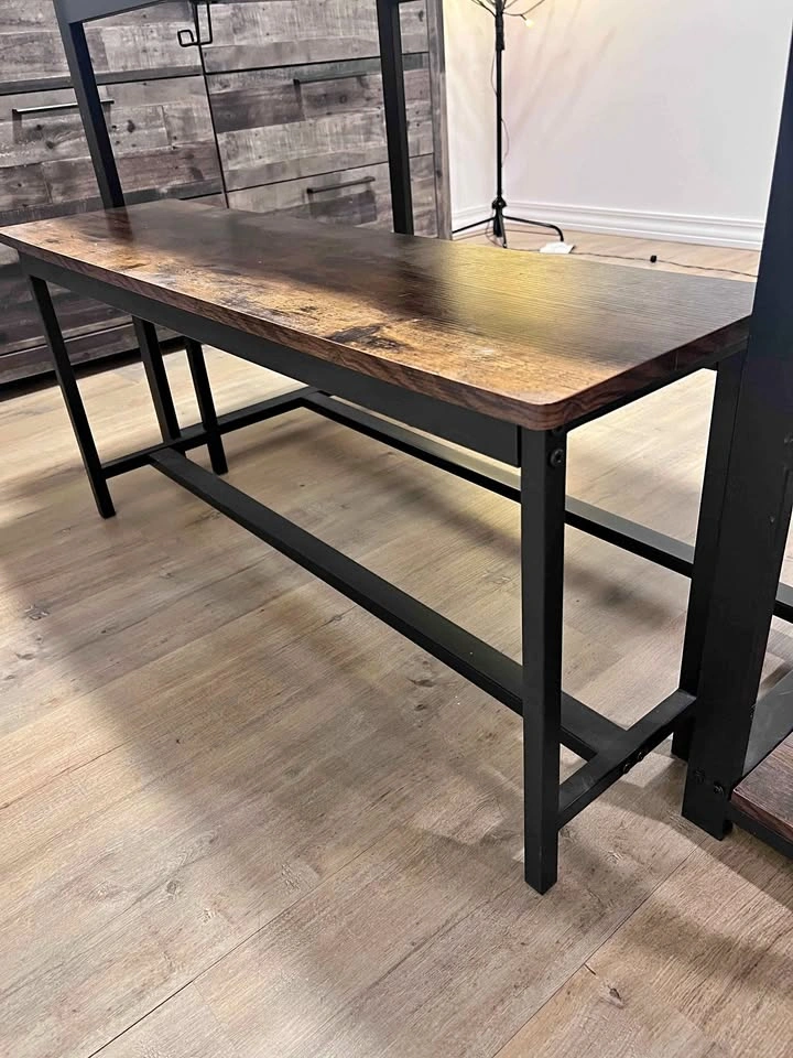Dining Table Set with Benches & Wine Rack – (Guelph, ON)