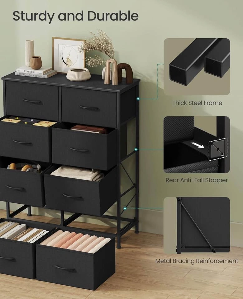 8-Drawer Fabric Chest of Drawers - Steel Frame - photo 3