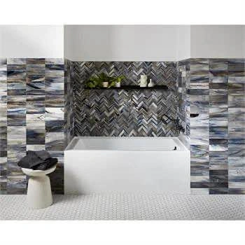 Kingston Brass 60" Alcove Soaking Bathtub - White