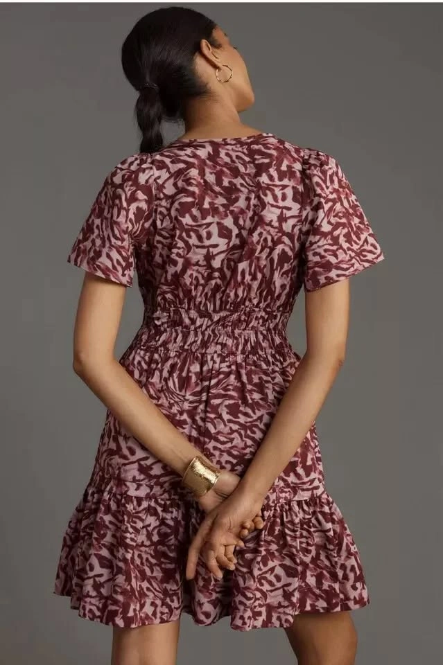 Anthropologie Somerset Cotton Mini Dress Purple ~ XS Petite **BN - photo 3