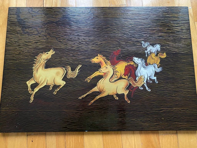 Hanging wood art