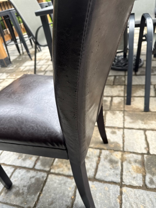 4 Dark Brown Faux Leather Dining Chairs - photo 3