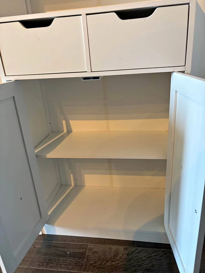 Floor Storage Cabinet Organizer w/ Door & Drawer