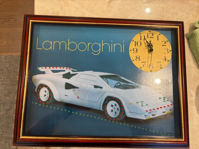 Vintage Lamborghini Illuminated Wall Clock OBO