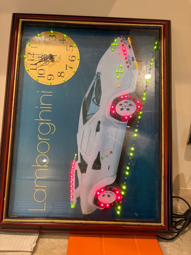 Vintage Lamborghini Illuminated Wall Clock OBO - photo 2