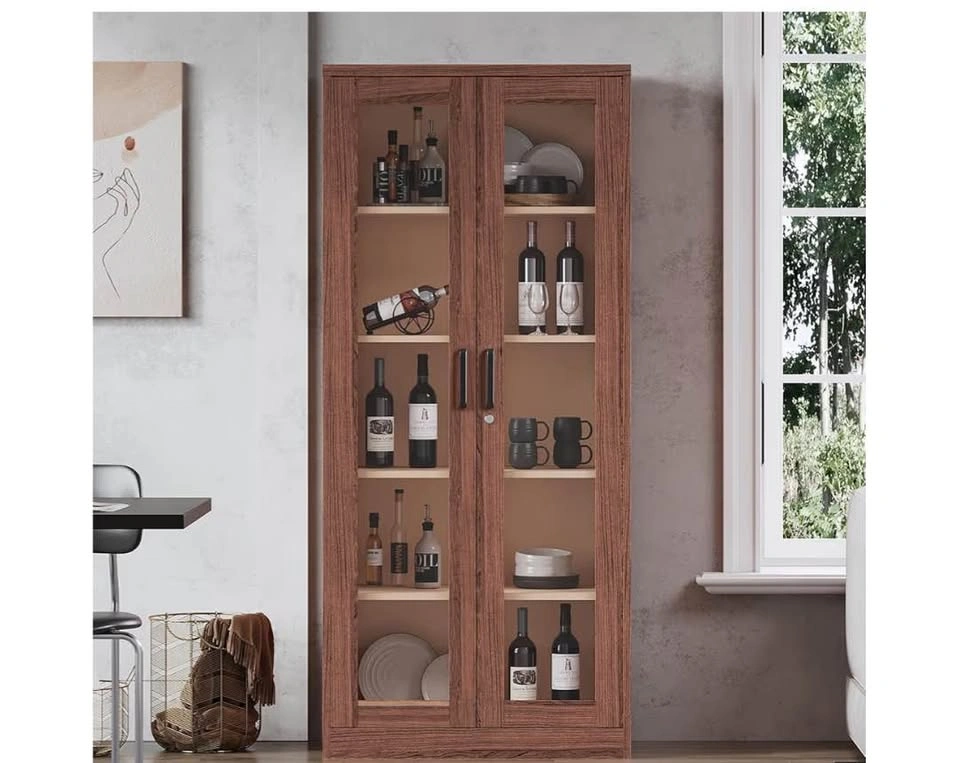 Glass Display Cabinet with Doors & 4 Shelves - Brand New - photo 2