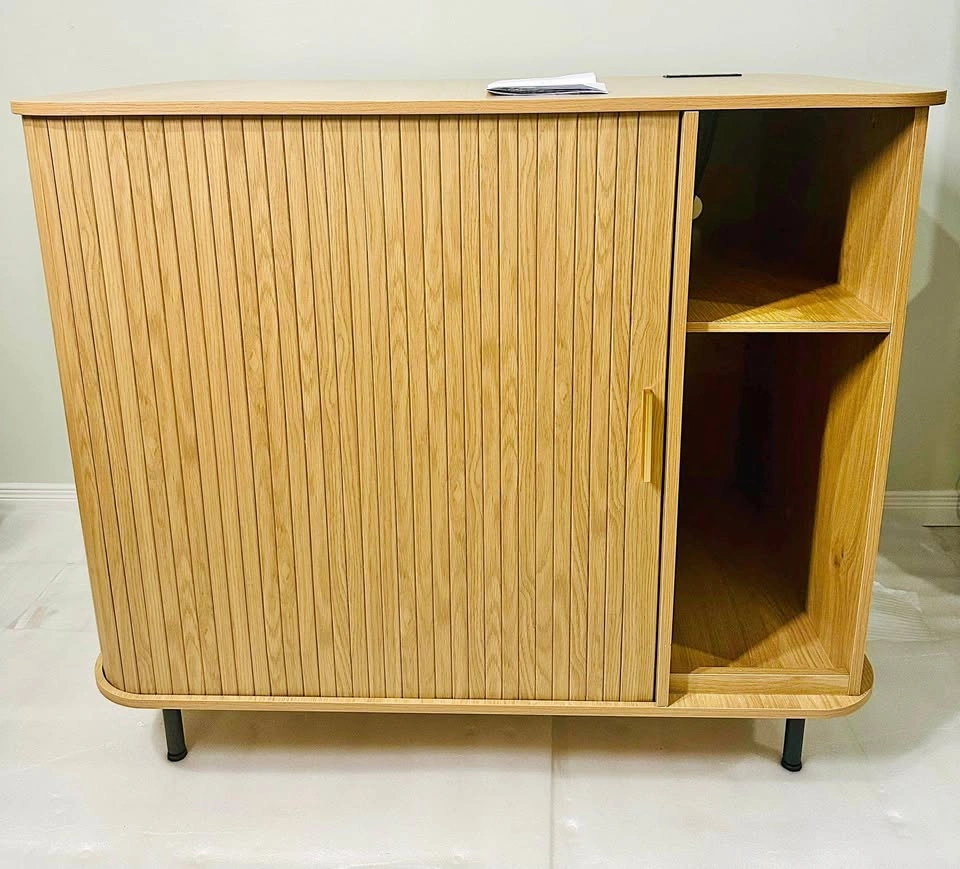Modern Nordic Oak Sideboard Buffet Cabinet | Sliding Door Coffee