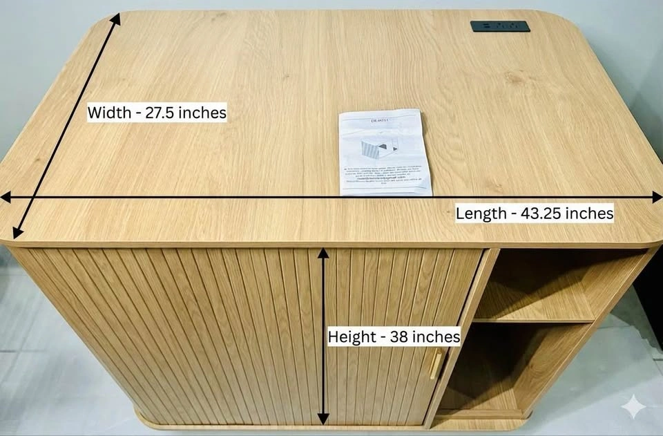 Modern Nordic Oak Sideboard Buffet Cabinet | Sliding Door Coffee - photo 2