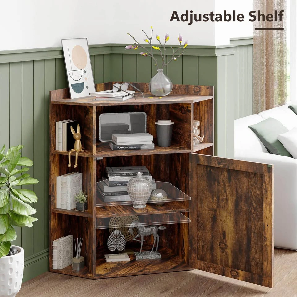 Corner Cabinet Storage Shelf w/ USB Ports & Outlets – Brand New - photo 4