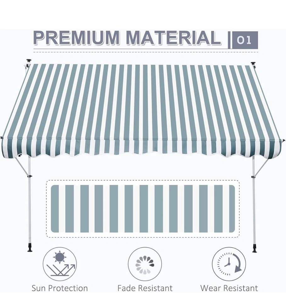 Outsunny 10x5ft Manual Retractable Awning – Patio Sun Shade Cano - photo 4
