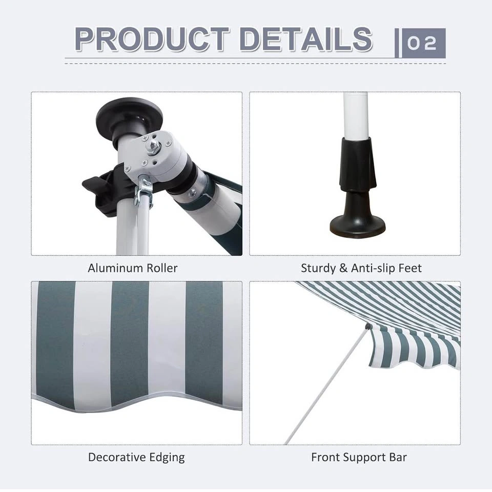 Outsunny 10x5ft Manual Retractable Awning – Patio Sun Shade Cano - photo 5