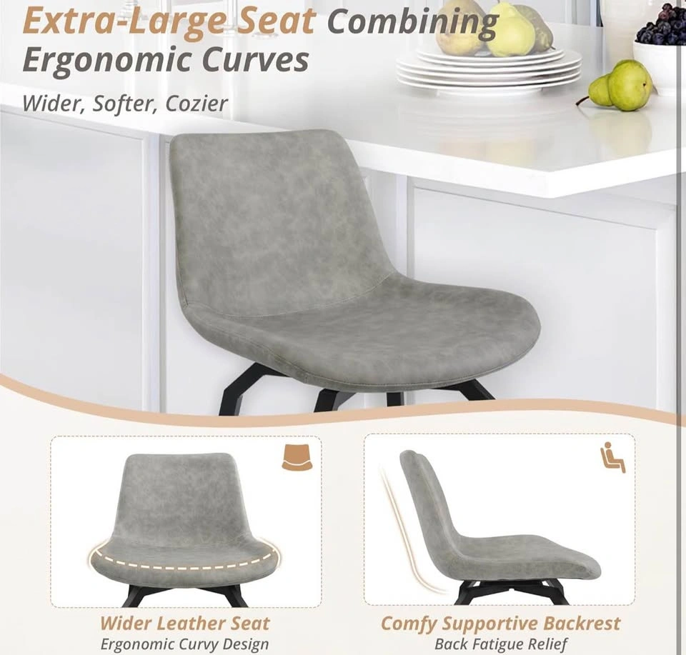 LUE BONA 360° Swivel Bar Stools Set of 3 – 26” Counter Height, G - photo 4