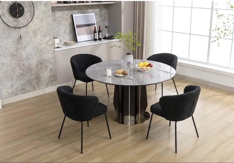 Luxury Velvet Dining Chairs – Set of 4 (Black, Brand New) - photo 3