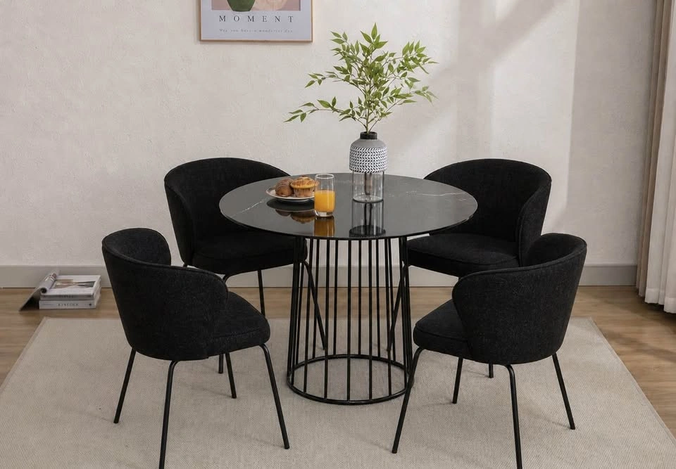 Luxury Velvet Dining Chairs – Set of 4 (Black, Brand New) - photo 5