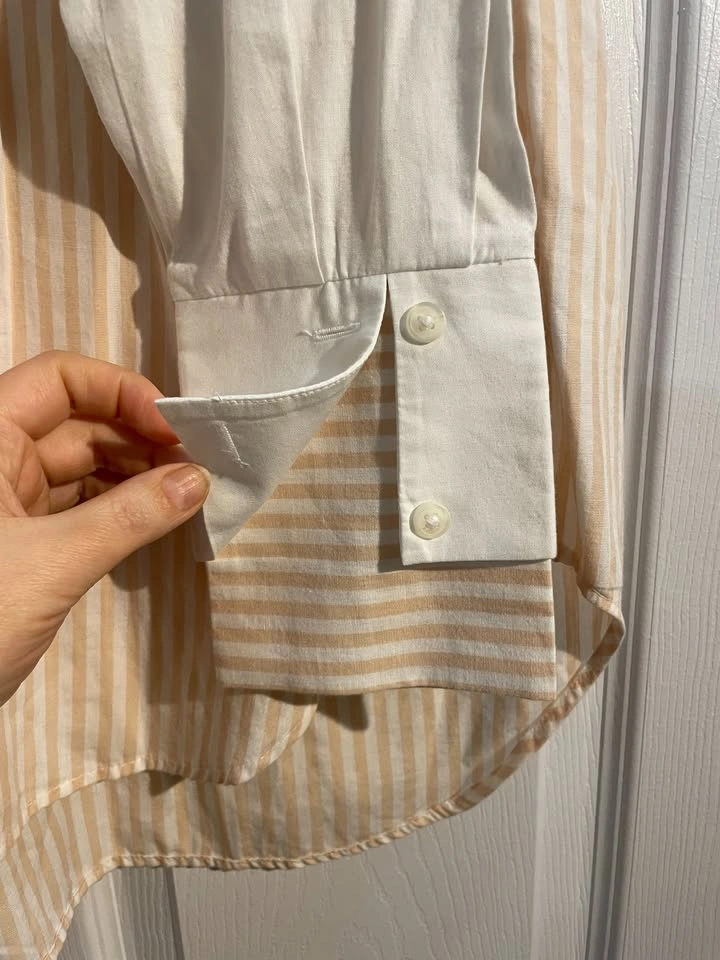 Anthropologie 100% Cotton Twofer Layered Tiered Buttondown Shirt - photo 3